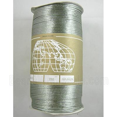 Satin Rattail Cord, Silver Gray