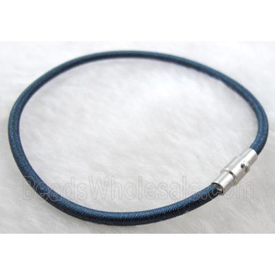 silk-braiding Rubber bracelet, magnetic clasp, deep-blue