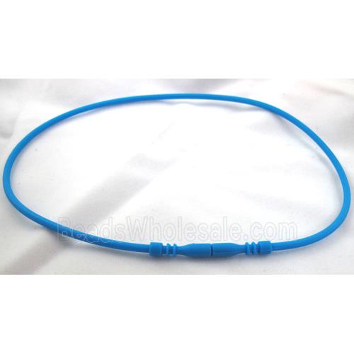 Jewelry making necklace cord, rubber, blue