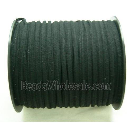 black Synthetic Suede Cord