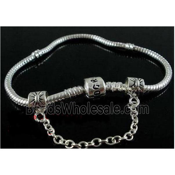 Bracelet Stopper Safety Chain, screw, Tibetan Silver connector