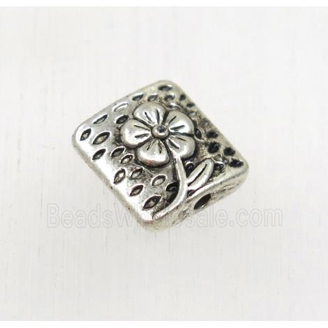 Tibetan Silver flower Spacers Non-Nickel, zinc alloy beads