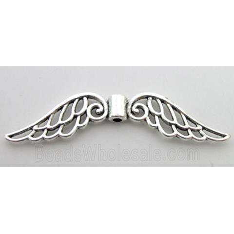 Angel wing, tibetan silver charms bead, non-nickel
