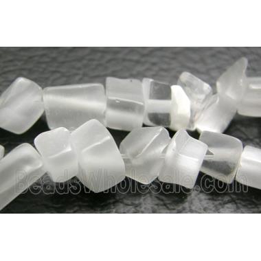 Cat eye bead, chihp, White