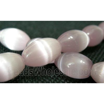 Cats eye beads, rice, light purple