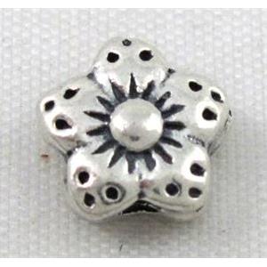 Thailand Sterling Silver bead, antique silver, approx 9mm dia [925ATS003]