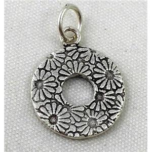 Thailand Sterling Silver pendant, antique silve, approx 14mm [925ATS015]