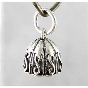 Thailand Sterling Silver pendant, antique silve, approx 7mm dia [925ATS017-7MM]