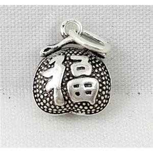 Thailand Sterling Silver pendant, antique silve, approx 10-14mm [925ATS019]