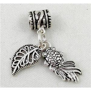 Thailand Sterling Silver bead, antique silve, approx 6-14mm, 4mm hole [925ATS033]
