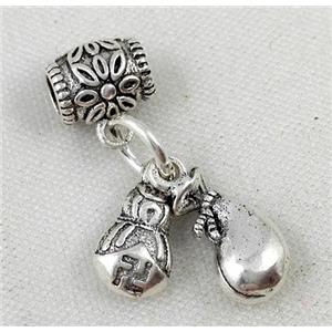 Thailand Sterling Silver bead, antique silve, approx 6-10mm, 3mm hole [925ATS038]