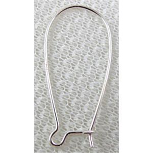 Sterling Silver Earring Wire, approx 10x23mm, 0.48g per pair [925ER07-10X23MM]