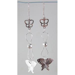 sterling silver Earring, 15x10mm,7x7mm,58mm length [925ER09]