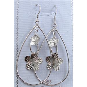 sterling silver Earring, 25x45mm,13mm dia,60mm length [925ER10]