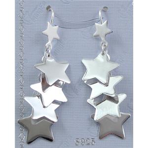 sterling silver Earring, 12mm dia, 45mm length [925ER15]