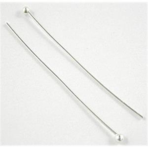 Sterling Silver Pins Round Ball Head, 0.6x50mm [925ST03-0.6X50MM]