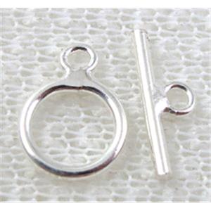 Sterling Silver Toggle Clasp, 8.5mm dia,stick:12.5mm [925TC01]