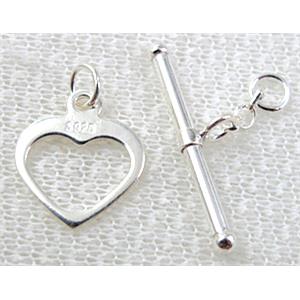 Sterling Silver Toggle Clasp, 14mm dia, stick:25mm [925TC02]
