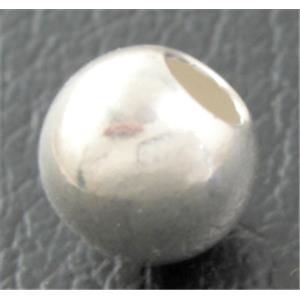 Sterling Silver Beads, round, 8mm dia, approx 3.4mm hole [925TH03]