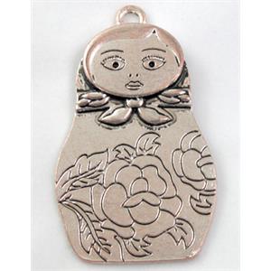 Tibetan Silver pendant, 38x66mm [A02-1012]