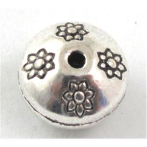 Tibetan Silver spacers beads, 11mm dia, 7mm thin [A0571]
