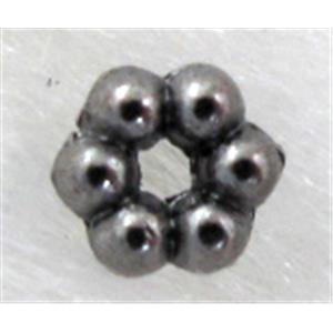 Black color plated Tibetan Silver Spacer Beads, 3.5mm dia [A0763BK]