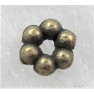 Antique Bronze plated Tibetan Silver DAISY SPACER, 3.5mm dia [A0763BP]