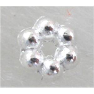 Silver plated Tibetan Silver Spacer Beads, 3.5mm dia [A0763SP]