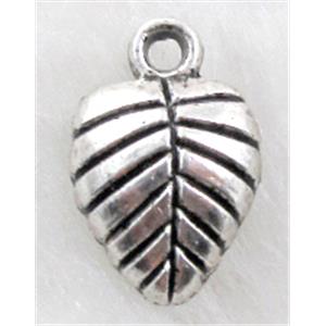 Tibetan Silver Leaf pendants, 10.5x15.5mm [A0909]