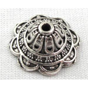 Tibetan Silver Bead Caps, 18mm dia [A1508]