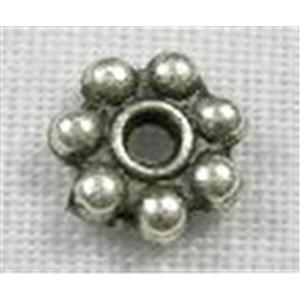 Tibetan Silver Daisy Spacer, 5mm diameter [AC04-89]