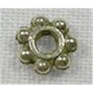 Tibetan Silver Daisy Spacer, 4mm diameter [AC04-14]