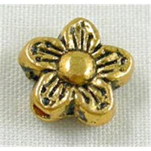 Antique Gold Tibetan Silver Beads, 9mm dia [AB04-58GP]