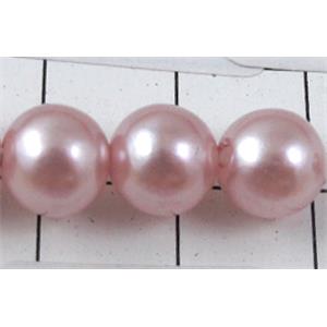pearlized plastic beads, round, lt.purple, 8mm dia, approx 1900pcs [ABS003-8MM]