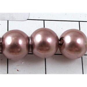 pearlized plastic beads, round, purple, 8mm dia, approx 1900pcs [ABS004-8MM]