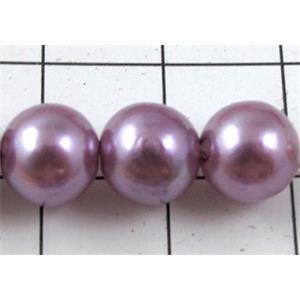 pearlized plastic beads, round, purple, 8mm dia, approx 1900pcs [ABS008-8MM]