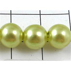 pearlized plastic beads, round, olive, 8mm dia, approx 1900pcs [ABS010-8MM]