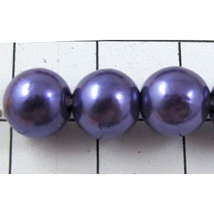 pearlized plastic beads, round, lavender, 8mm dia, approx 1900pcs [ABS023-8MM]