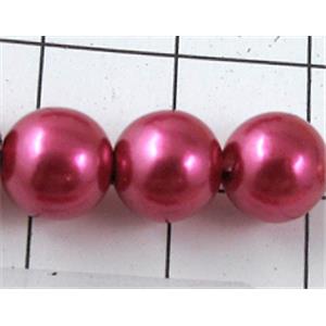pearlized plastic beads, round, hot-pink, 8mm dia, approx 1900pcs [ABS026-8MM]
