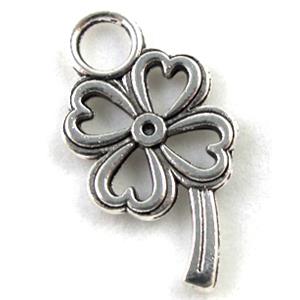 Tibetan Silver four-leaf clover pendant, Zn Alloy, 10x27mm [AC02-1241]