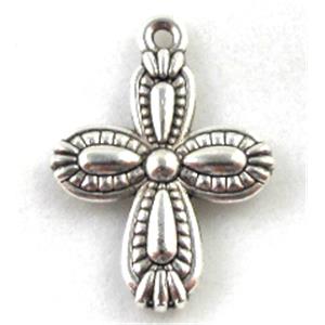 Tibetan Silver cross pendants, Zn Alloy, 12x18mm [AC02-13]