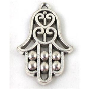 Tibetan Silver hamsahand pendants, Zn Alloy, 20x32mm [AC02-631]