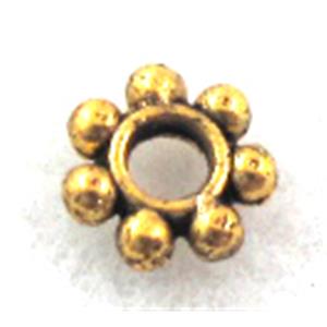 Antique Golden Tibetan Silver Daisy Spacer beads, 4mm dia [AC04-14AGP]