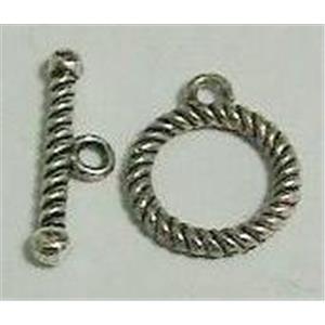 Tibetan Silver toggle clasps, ring:13mm dia,  stick:18mm length [AC2016]