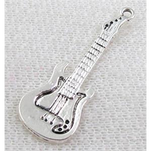 Guitar, Tibetan Silver Charms Non-Nickel, 14x40mm [AD14309]