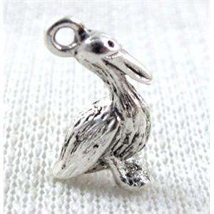 Tibetan Silver duck pendants, lead free and nickel free, 14x18mm [AD14488FF]