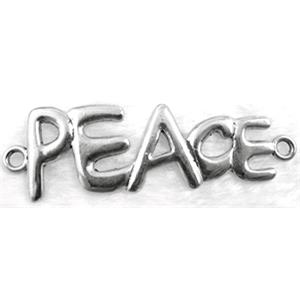 PEACE sign, Tibetan Silver Charms Non-Nickel, 70x22mm [AD15817]