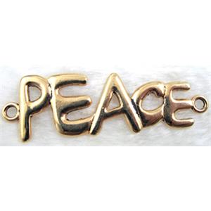 PEACE sign, Gold Tibetan Silver Charms Non-Nickel, 70x22mm [AD15817GP]