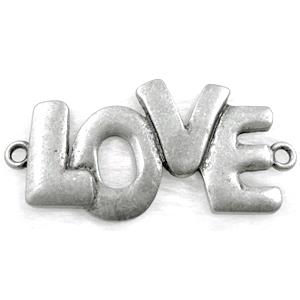 LOVE, Tibetan Silver Charms Non-Nickel, 60x30mm [AD15822]