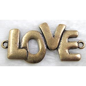 LOVE, Tibetan Silver Charms Non-Nickel, 60x30mm [AD15822BP]